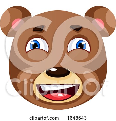 Bear Is Feeling Thrilled, Illustration, Vector on White Background. by Morphart Creations