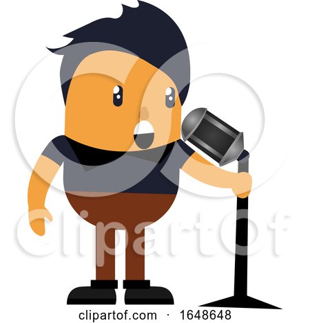 Man Singing on Microphone by Morphart Creations