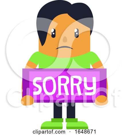 Man Holding a Sorry Sign by Morphart Creations