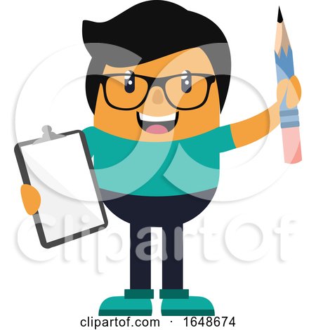 Man with Pencil and Notebook by Morphart Creations