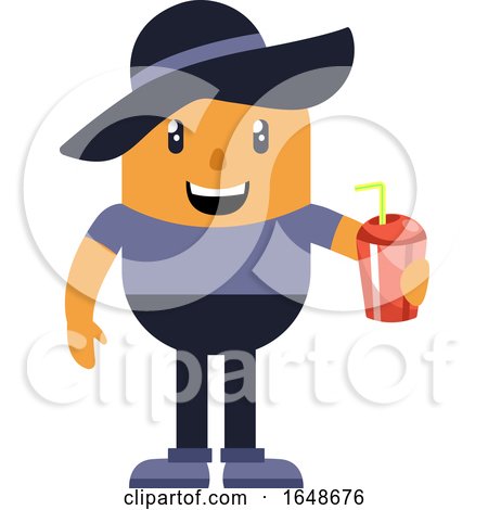 Man with Hat Drinking Soda by Morphart Creations