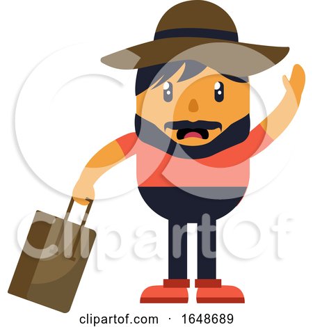 Man with Hat Holding a Bag by Morphart Creations