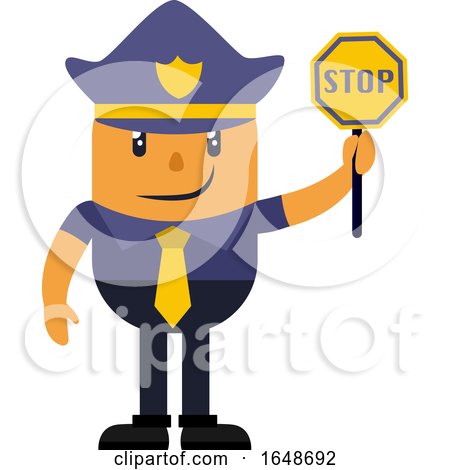 Police Officer Holding Stop Sign by Morphart Creations