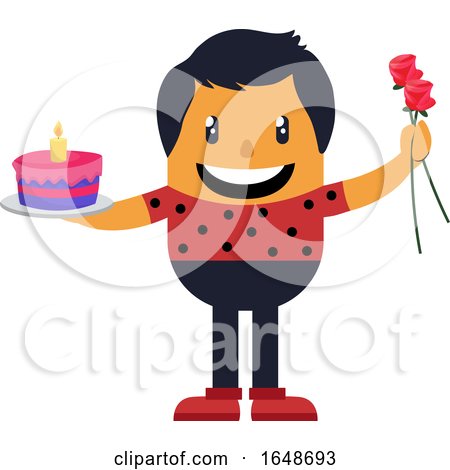 Romantic Man with Cake and Roses by Morphart Creations