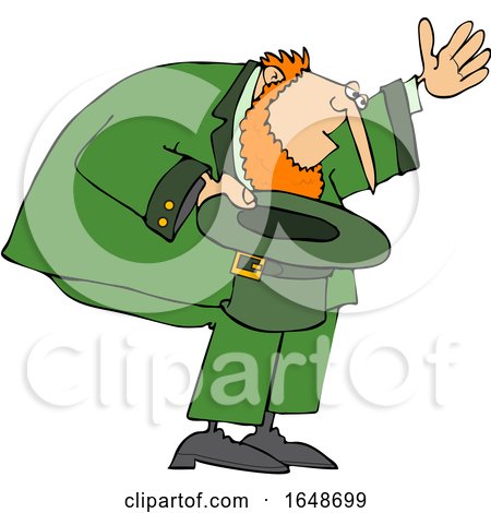 Cartoon Leprechaun Bowing with His Hat off by djart