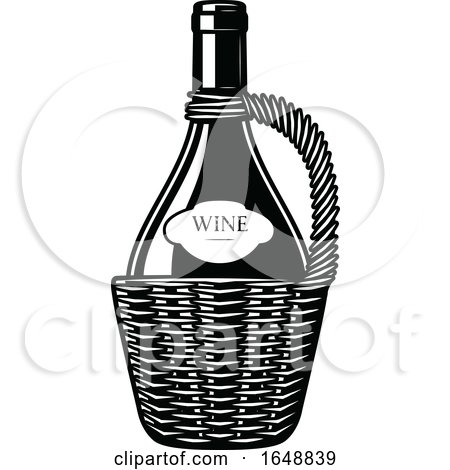 Black and White Wine Bottle by Vector Tradition SM