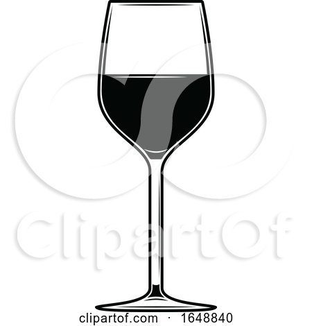 Black and White Wine Glass by Vector Tradition SM