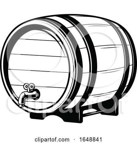 Black and White Wine Barrel by Vector Tradition SM