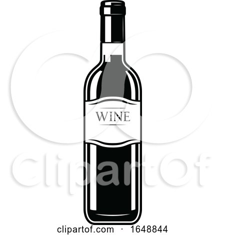 Black and White Wine Bottle by Vector Tradition SM