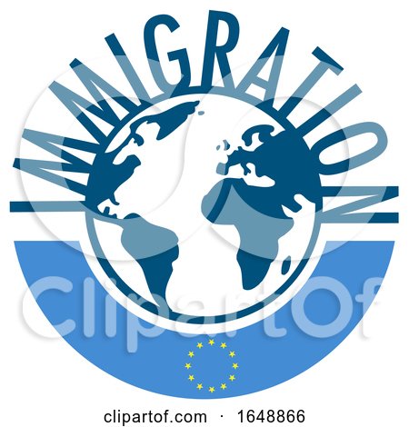 Immigration Globe with a European Banner by Domenico Condello