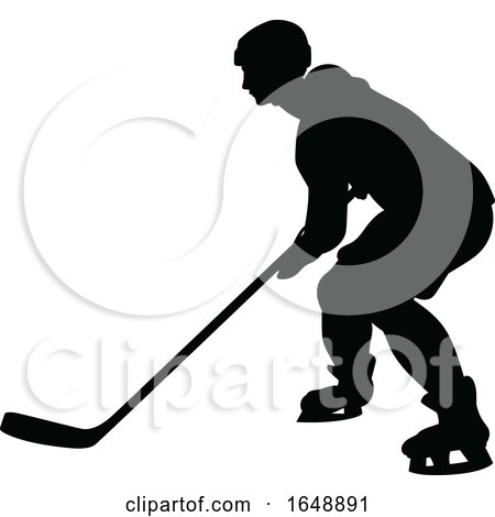 Hockey Sports Player Silhouettes by AtStockIllustration