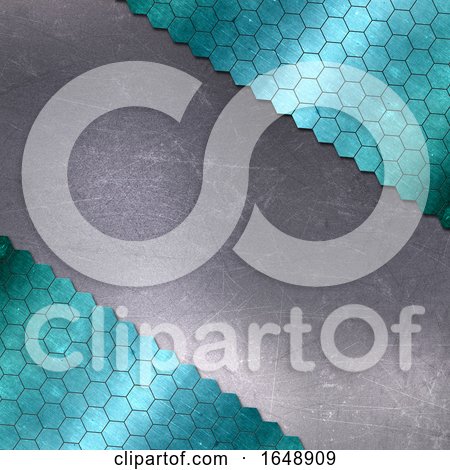 Scratched Metal Background with Hexagonal Pattern by KJ Pargeter