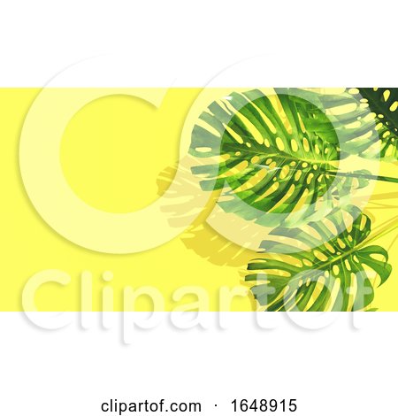 3D Banana Plant Leaves on Yellow Background by KJ Pargeter