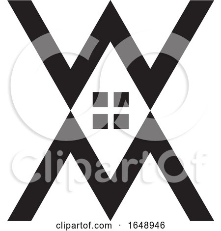 Black and White M W Letter Design by Lal Perera