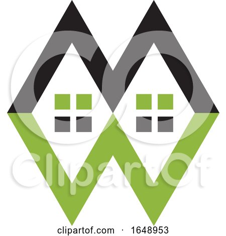 Green and Black Letter M W Design by Lal Perera