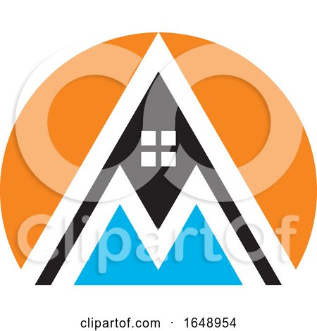 Letter M House Mountain Icon by Lal Perera