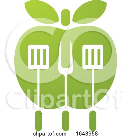 Green Apple with BBQ Utensils by Lal Perera