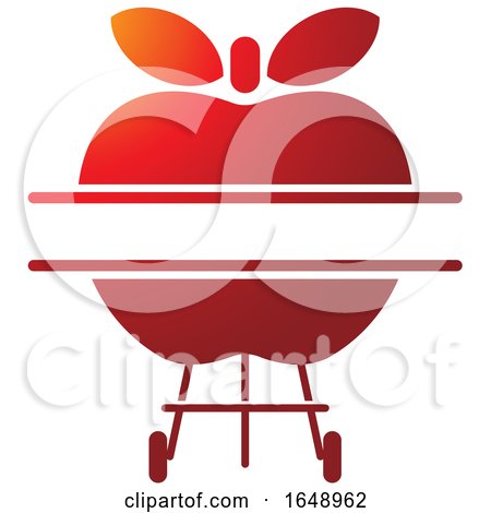 Red Apple BBQ Grill Icon by Lal Perera