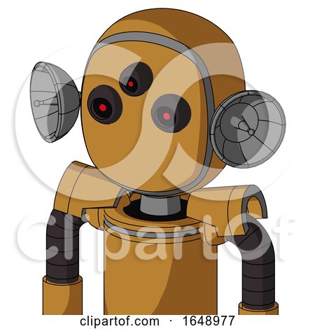 Yellowish Droid with Bubble Head and Three-Eyed by Leo Blanchette