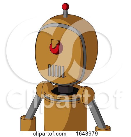 Yellowish Droid with Bubble Head and Vent Mouth and Angry Cyclops and Single Led Antenna by Leo Blanchette