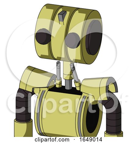 Yellow Robot with Multi-Toroid Head and Two Eyes by Leo Blanchette