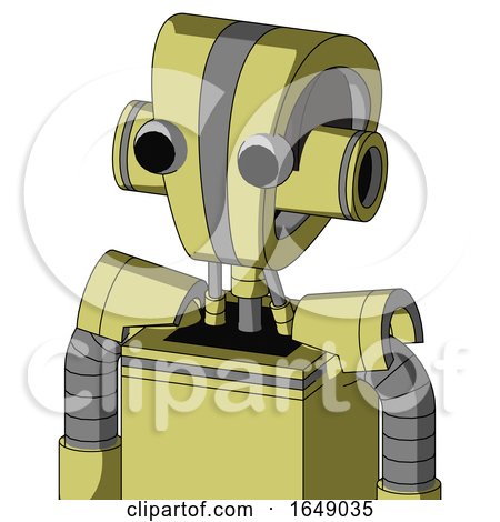 Yellow Robot with Droid Head and Two Eyes by Leo Blanchette