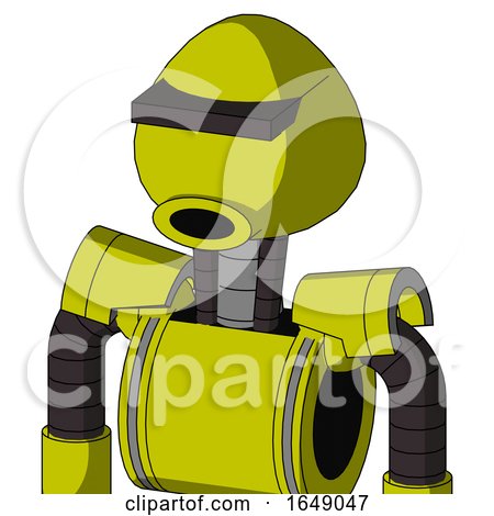 Yellow Robot with Rounded Head and Round Mouth and Black Visor Cyclops by Leo Blanchette