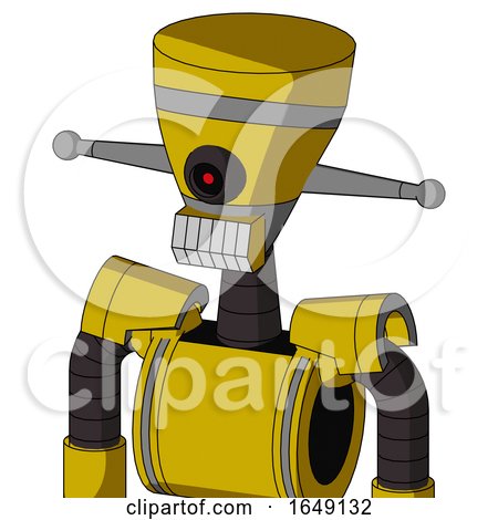 Yellow Droid with Vase Head and Teeth Mouth and Black Cyclops Eye by Leo Blanchette