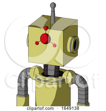 Yellow Robot with Box Head and Cyclops Compound Eyes and Single Antenna by Leo Blanchette