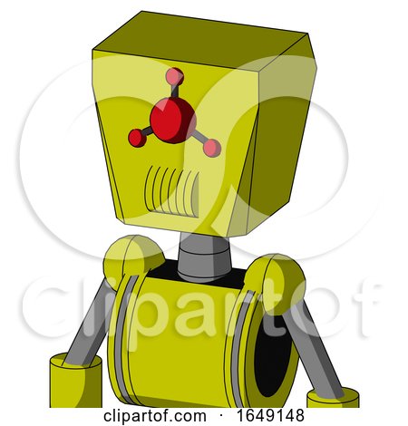 Yellow Robot with Box Head and Speakers Mouth and Cyclops Compound Eyes by Leo Blanchette