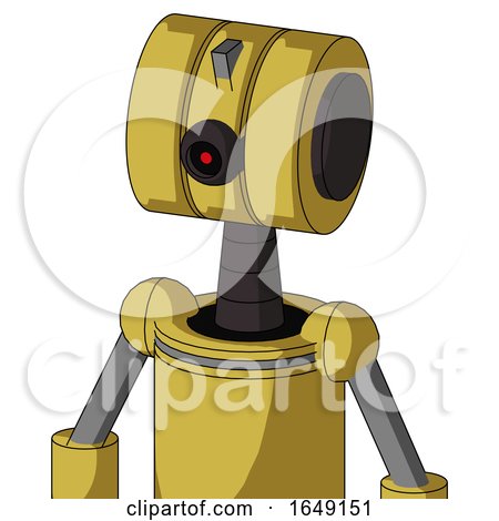 Yellow Droid with Multi-Toroid Head and Black Cyclops Eye by Leo Blanchette
