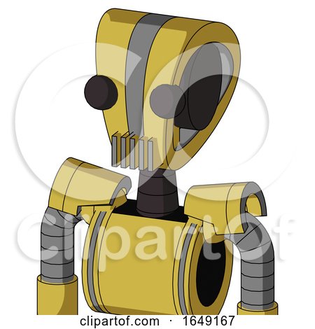 Yellow Droid with Droid Head and Vent Mouth and Two Eyes by Leo Blanchette