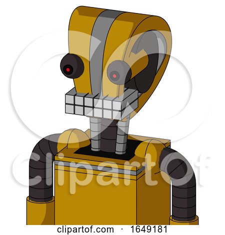 Yellow Droid with Droid Head and Keyboard Mouth and Red Eyed by Leo Blanchette