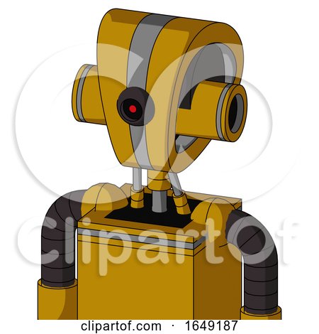 Yellow Droid with Droid Head and Black Cyclops Eye by Leo Blanchette