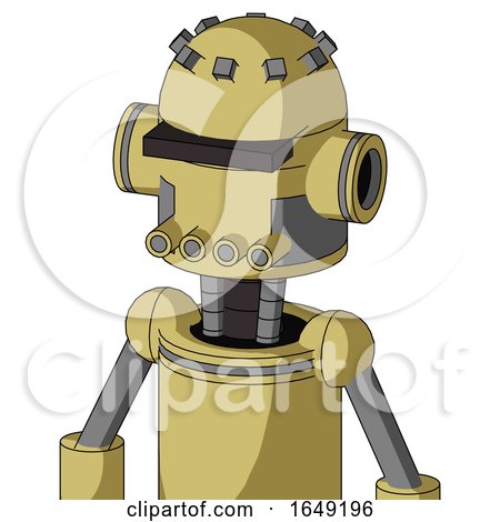 Yellow Droid with Dome Head and Pipes Mouth and Black Visor Cyclops by Leo Blanchette