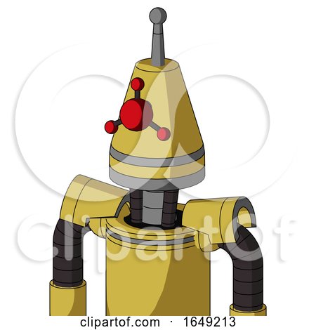 Yellow Droid with Cone Head and Cyclops Compound Eyes and Single Antenna by Leo Blanchette