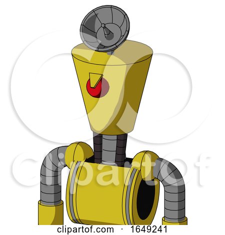 Yellow Droid with Cylinder-Conic Head and Angry Cyclops and Radar Dish Hat by Leo Blanchette