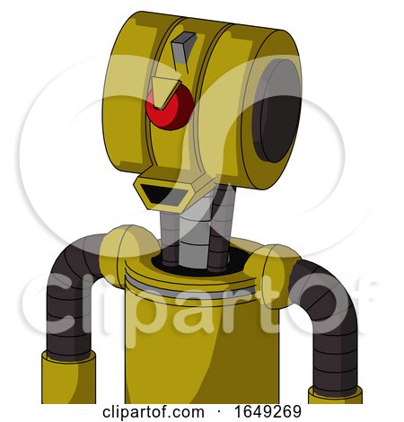 Yellow Automaton with Multi-Toroid Head and Happy Mouth and Angry Cyclops by Leo Blanchette