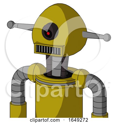 Yellow Automaton with Rounded Head and Square Mouth and Black Cyclops Eye by Leo Blanchette