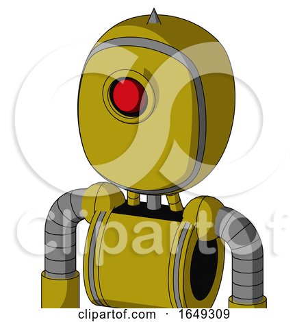 Yellow Automaton with Bubble Head and Cyclops Eye and Spike Tip by Leo Blanchette