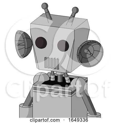 White Automaton with Box Head and Vent Mouth and Two Eyes and Double Antenna by Leo Blanchette