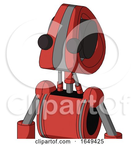 Tomato-Red Droid with Droid Head and Two Eyes by Leo Blanchette