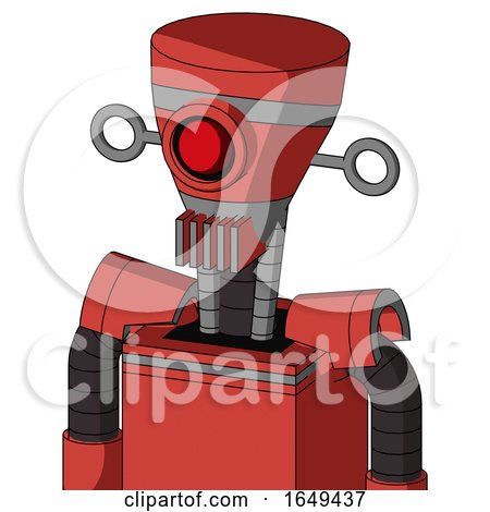 Tomato-Red Droid with Vase Head and Vent Mouth and Cyclops Eye by Leo Blanchette