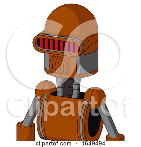 Redish-Orange Mech with Dome Head and Speakers Mouth and Visor Eye by Leo Blanchette