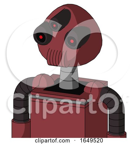 Red Mech with Rounded Head and Speakers Mouth and Three-Eyed by Leo Blanchette