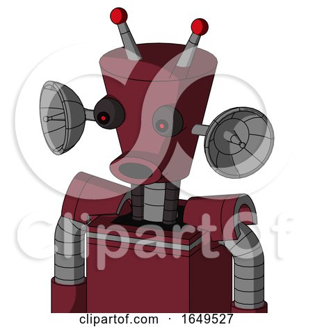 Red Droid with Cylinder-Conic Head and Round Mouth and Red Eyed and Double Led Antenna by Leo Blanchette