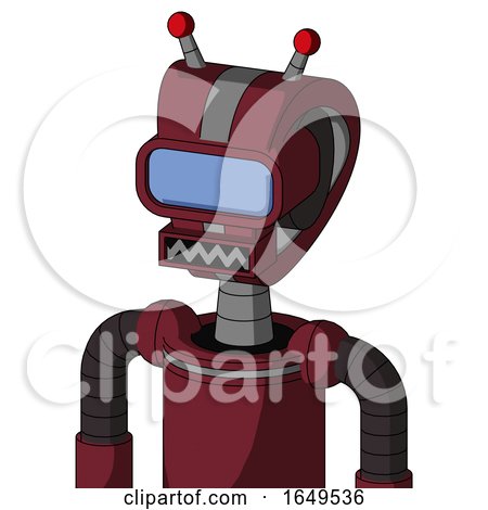 Red Droid with Droid Head and Square Mouth and Large Blue Visor Eye and Double Led Antenna by Leo Blanchette