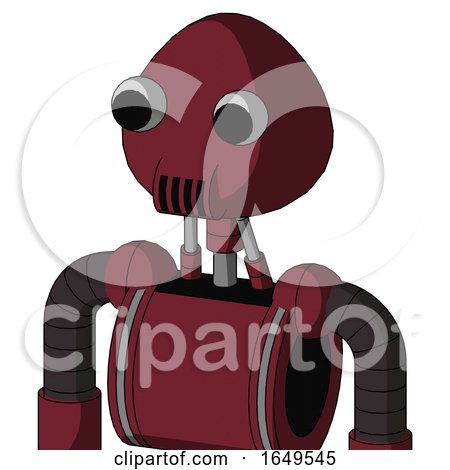 Red Droid with Rounded Head and Speakers Mouth and Two Eyes by Leo Blanchette