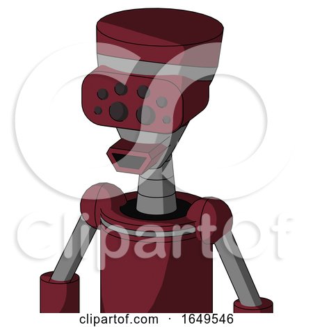 Red Droid with Vase Head and Happy Mouth and Bug Eyes by Leo Blanchette
