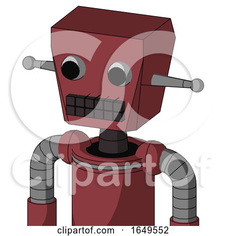 Red Mech with Box Head and Keyboard Mouth and Two Eyes by Leo Blanchette